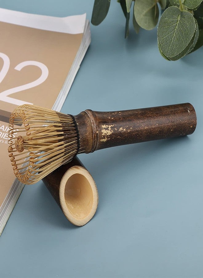 Luatoxry Matcha Whisk Chasen, Bamboos Whisk Matcha Brush Set, Smooth Matcha Whisks Tool with Long Handle, Portable Green Tea Whisker with Chasen Stand, 1.18 x 5.91in, Purple - Image 5