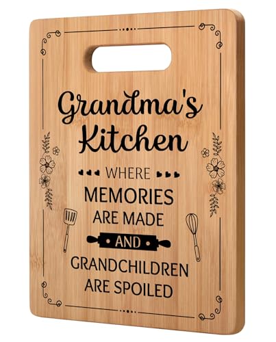 Milcier Grandma Gifts, Grandma Birthday Gifts, Unique Grandma's Cutting Board, Best Christmas Birthday Mothers Day Gifts for Grandmother Nana Granny from Granddaughter Grandson - Image 1