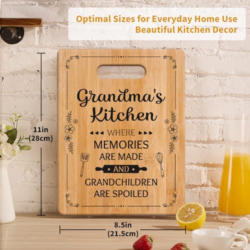 Milcier Grandma Gifts, Grandma Birthday Gifts, Unique Grandma's Cutting Board, Best Christmas Birthday Mothers Day Gifts for Grandmother Nana Granny from Granddaughter Grandson - Image 3