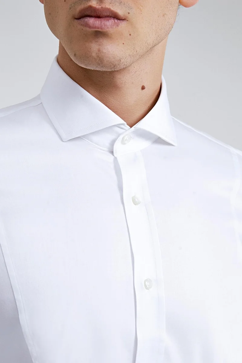 D'S DAMAT Ds Groom Slim Fit White Plain Shirt