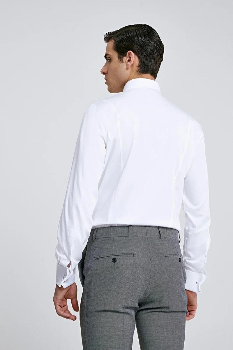 D'S DAMAT Ds Groom Slim Fit White Plain Shirt