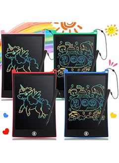 Arabest Set of 4 LCD Writing Tablets for Kids - 8.5 Inch Doodle Drawing Board Toddler Toys - Electronic Erasable Colorful Screen Pad in Dark Blue, Pink, Red, and Green  - Image 1