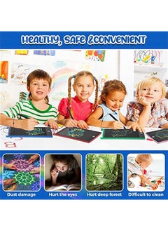 Arabest Set of 4 LCD Writing Tablets for Kids - 8.5 Inch Doodle Drawing Board Toddler Toys - Electronic Erasable Colorful Screen Pad in Dark Blue, Pink, Red, and Green  - Image 4