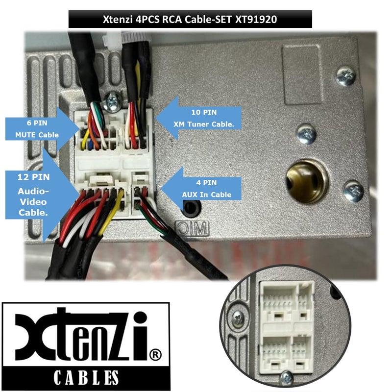 Xtenzi 4PCS Set XT91920 RCA Cord Assembly Harness Car Audio Video Compatible with Pioneer DMH160BT, DMH1700NEX, DMH1770NEX, DMHW2700NEX, DMHW2770NEX. - Image 4