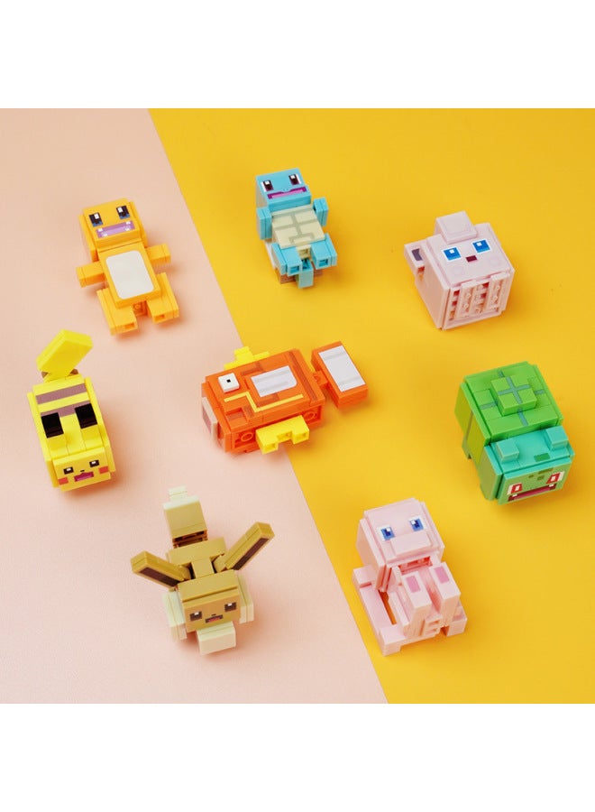 Pokemon Adventure Enlightenment Building Blocks 73011-13 Blind Box Assembly Toy Pikachu Figurine Children's Gift-Color:73014-4 Elf Ball Trolley - Image 3