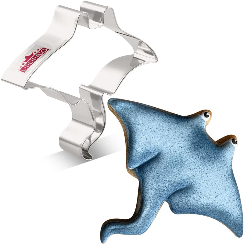LILIAO Manta Cookie Cutter - 4.5 x 4.5 inches - Stainless Steel - Image 1