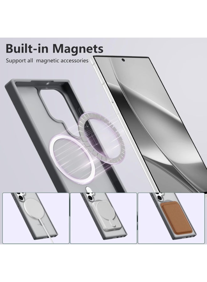 أكاليكس جراب مغناطيسي لهاتف سامسونج جالاكسي إس 26 ألترا، ظهر غير لامع شفاف، جراب مغناطيسي مقاوم للصدمات متوافق مع ماج سيف، لهاتف سامسونج جالاكسي إس 26 ألترا (تيتانيوم طبيعي) - Image 4
