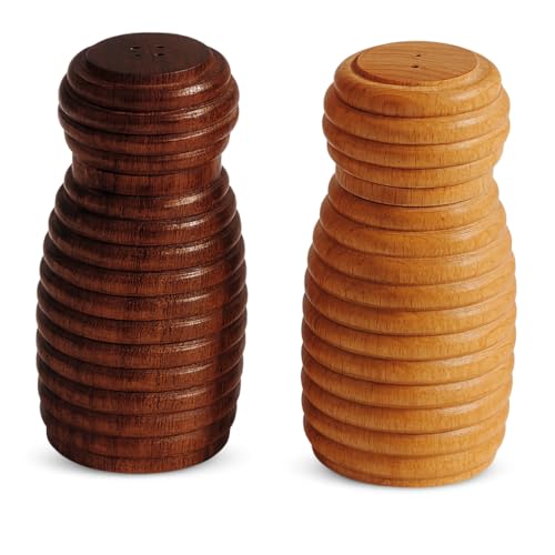 Frescorr - Wooden Salt & Pepper Shakers, Modern Farmhouse Kitchen Decor for Home Restaurants, Table Top Dinning Table Accessories (Set of 2) - Image 1