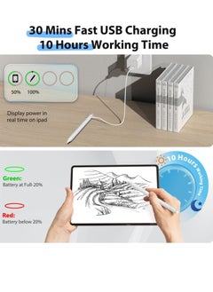Generic Stylus Pen for iPad 2018-2024 Magnetic Fast Charging 2x with Tilt Sensitivity and Palm Rejection Compatible Air 5th 3rd Gen Pro 11/12.9 Mini 5/6 10-6 Classic White  - Image 3
