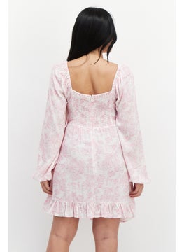 BCBGeneration Women Allover Print Mini Dress, Pink Combo  - Image 3