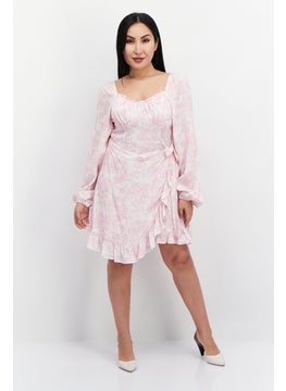 BCBGeneration Women Allover Print Mini Dress, Pink Combo  - Image 2