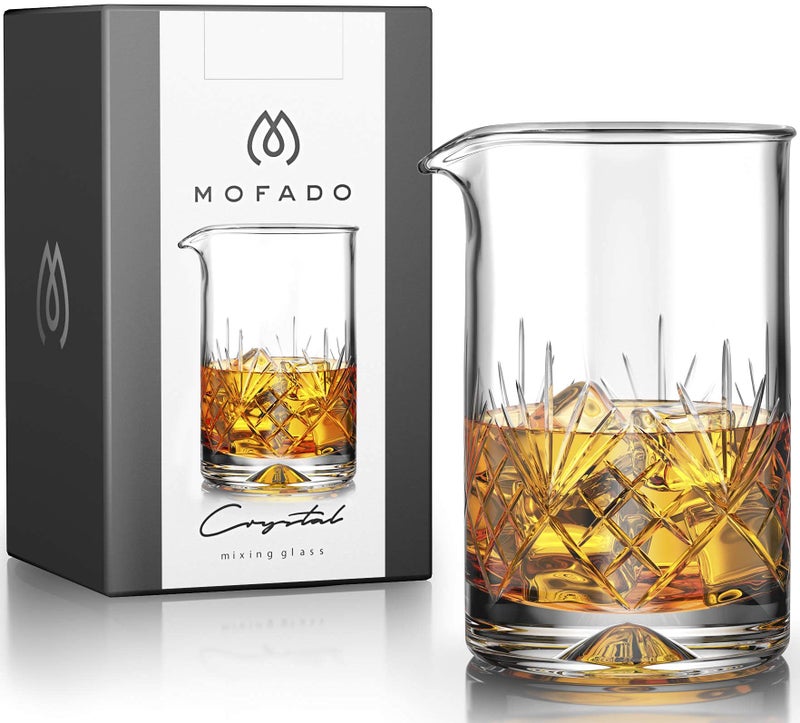 Mofado. Crystal Cocktail Mixing Glass - Premium 18oz (540ml) - Sturdy & Stable Thick Bottom Cocktail Shaker - Professional Quality Bartender Tool for Stirring Cocktails & Mixing Drinks - Gift Ideas - Image 5