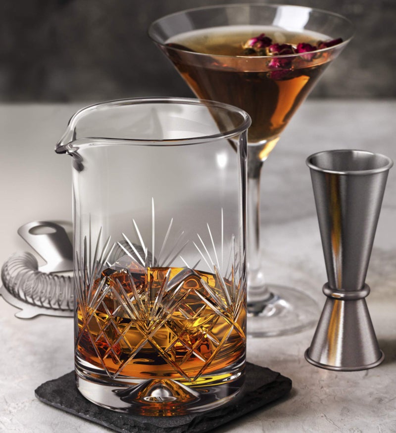 Mofado. Crystal Cocktail Mixing Glass - Premium 18oz (540ml) - Sturdy & Stable Thick Bottom Cocktail Shaker - Professional Quality Bartender Tool for Stirring Cocktails & Mixing Drinks - Gift Ideas - Image 2