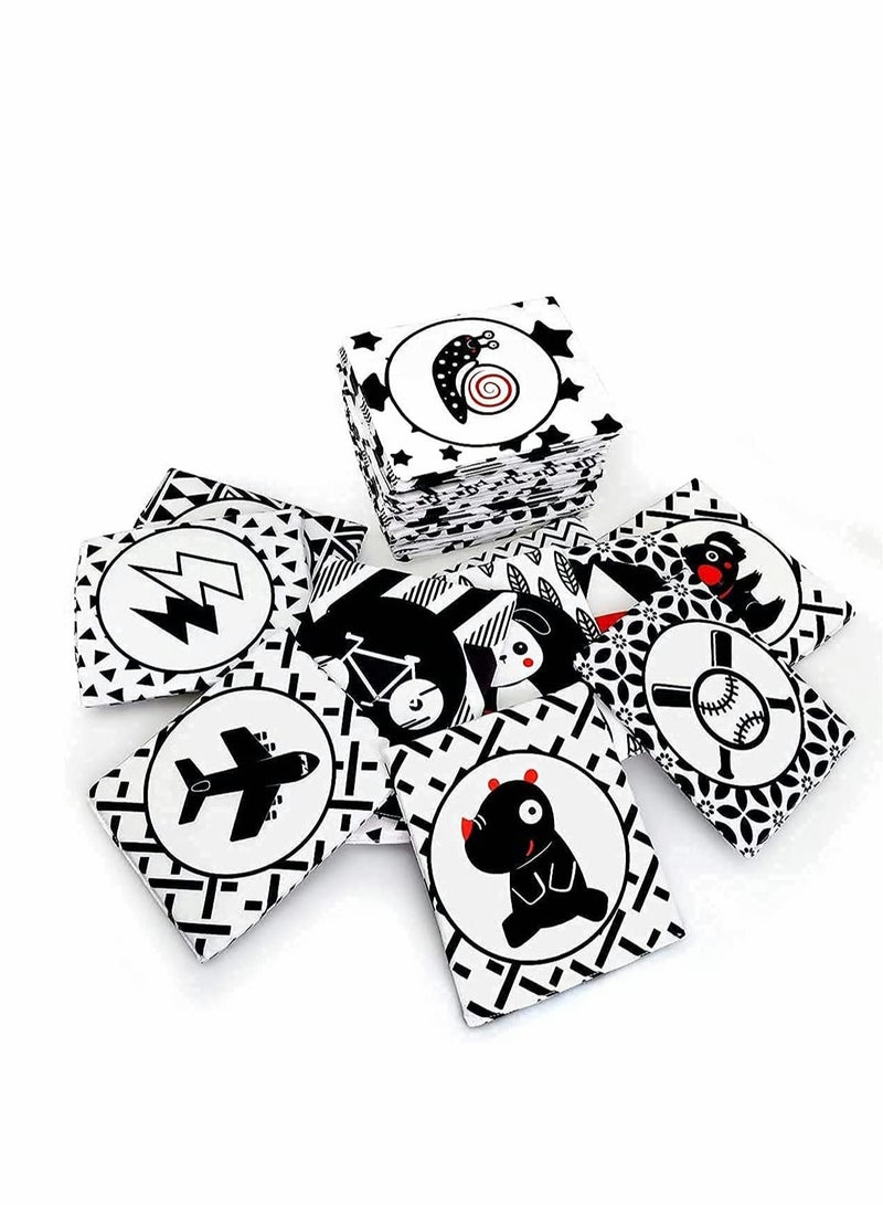 Excefore Black White Soft Flash Cards with Cloth Storage Bag for Baby and Infant, High Contrast Newborn Baby Toys for 0 3 6 9 12 Months Boys and Girls  - Image 1