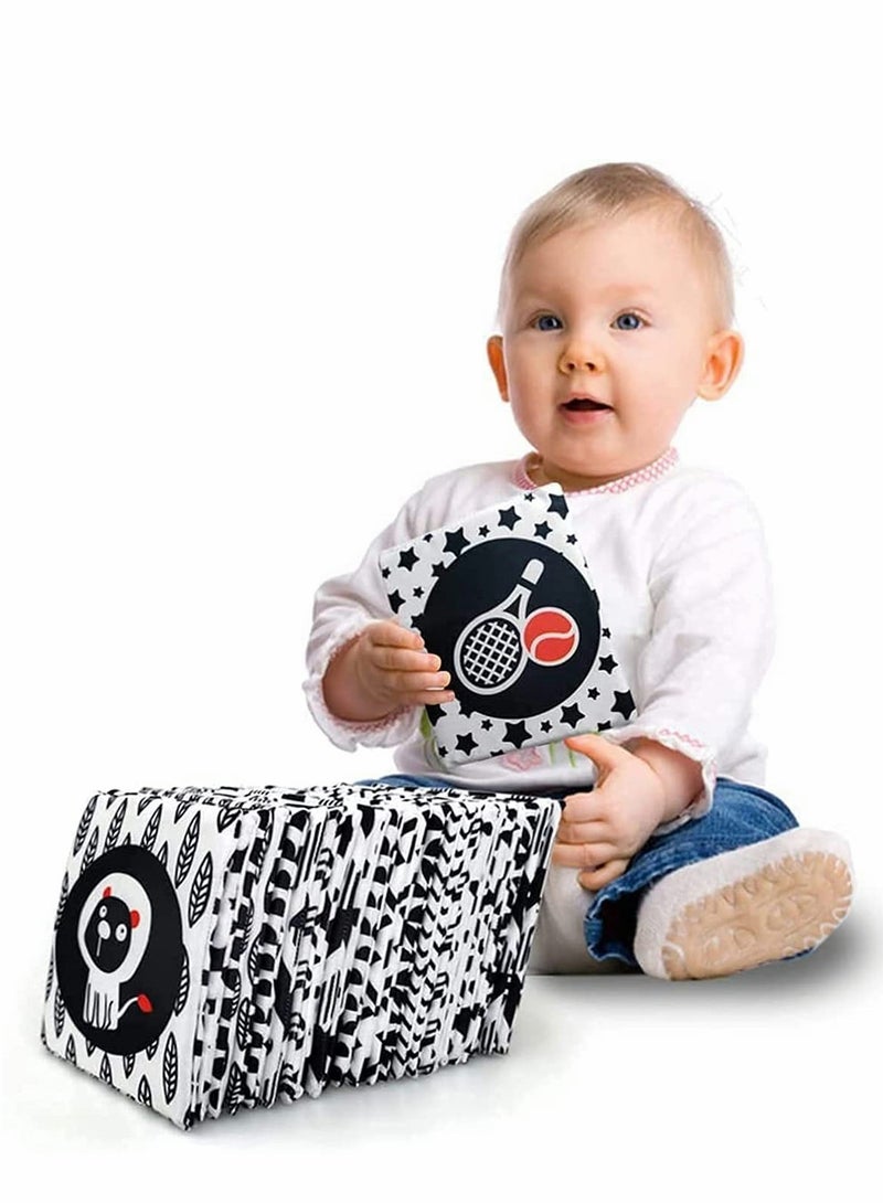 Excefore Black White Soft Flash Cards with Cloth Storage Bag for Baby and Infant, High Contrast Newborn Baby Toys for 0 3 6 9 12 Months Boys and Girls  - Image 2