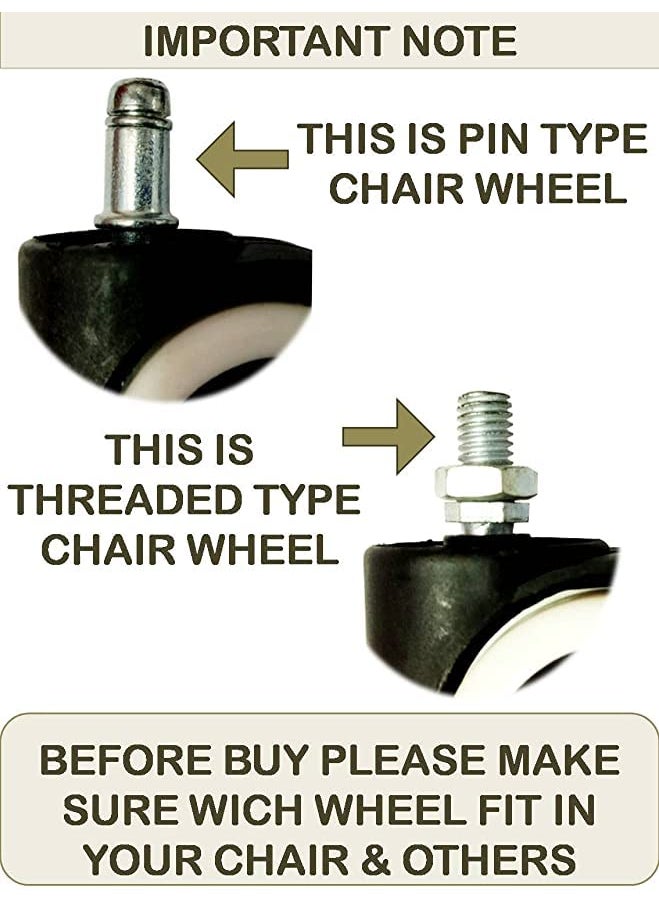 SELTOS SELTOS Nylon Castor Pin Type Revolving Chair Wheel Black 2 Inch Set of 5 Pieces Load Capacity 250 kg  - Image 3