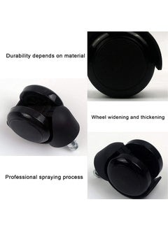 SELTOS SELTOS Nylon Castor Pin Type Revolving Chair Wheel Black 2 Inch Set of 5 Pieces Load Capacity 250 kg  - Image 4
