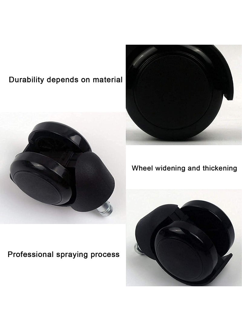 SELTOS SELTOS Nylon Castor Pin Type Revolving Chair Wheel Black 2 Inch Set of 5 Pieces Load Capacity 250 kg  - Image 4