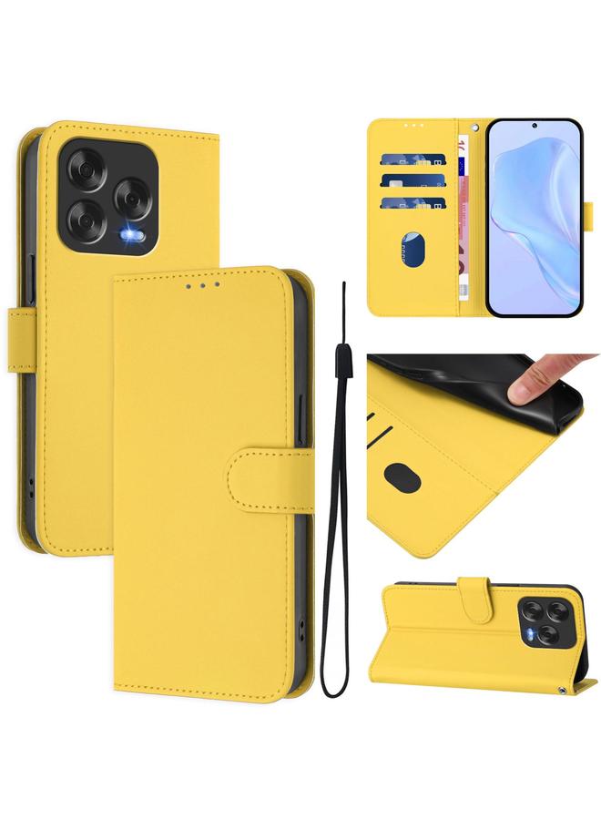 The Bros Case For ZTE Blade V70 Design Skin Feel Solid Color Leather Phone Case with Lanyard