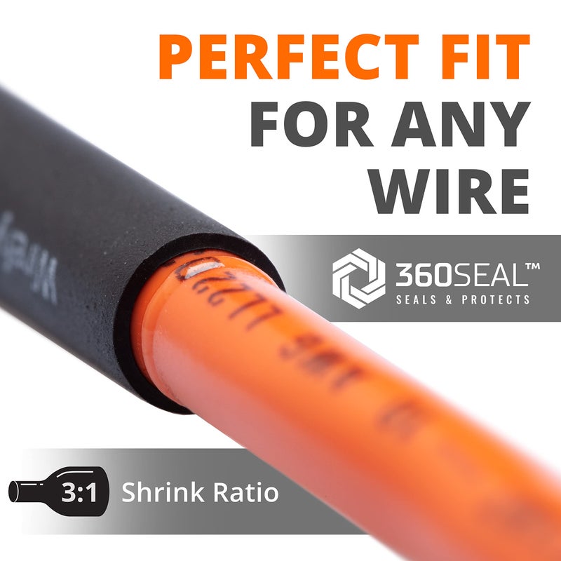 Wirefy Heat Shrink Tubing Kit - 3:1 Ratio Adhesive Lined, 1.75" Length, Wire Shrink Wrap Tubing - Automotive Industrial Heat-Shrink Tubing - Black, Red, White, Clear, Blue - 275 PCS - Image 4