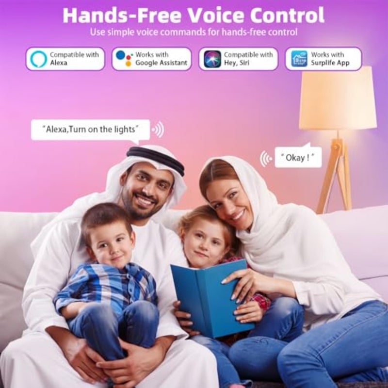 Smart Light Bulbs for room lighting, party, home decor, music sync; RGB LED A19 E27; 10W; multicolor changing; app and voice control via Alexa Google Home - Image 3