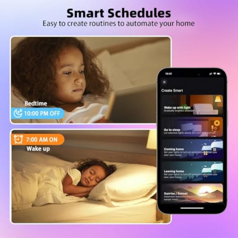 Smart Light Bulbs for room lighting, party, home decor, music sync; RGB LED A19 E27; 10W; multicolor changing; app and voice control via Alexa Google Home - Image 5