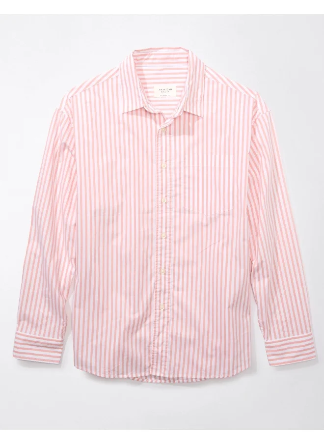 American Eagle AE Everyday Poplin Striped Button-Up Shirt