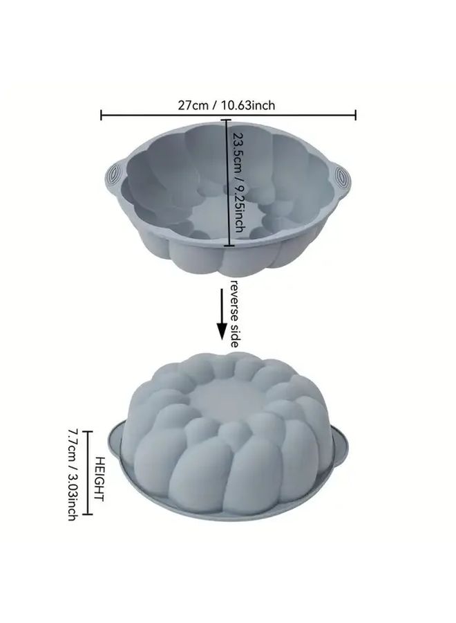Lotus Shaped Silicone Cake Tray 3PCS Set Blue Beige Gray Heat Resistant Non Stick - Image 4
