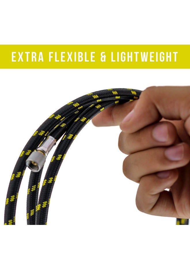 Master Airbrush - Premium 6 Foot Nylon Braided Airbrush Hose With Standard 1/8 Size Fitting On One End And A 1/4 Size Fitting On The Other End (Hose Color May Vary) - Image 1