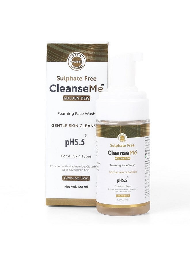 NOURRIR CleanseMe Golden Dew Foaming Face Wash | 100ML | Enriched With Niacinamide, Glutathione, Kojic & Mandelic Acid | Glowing Skin | - Image 1