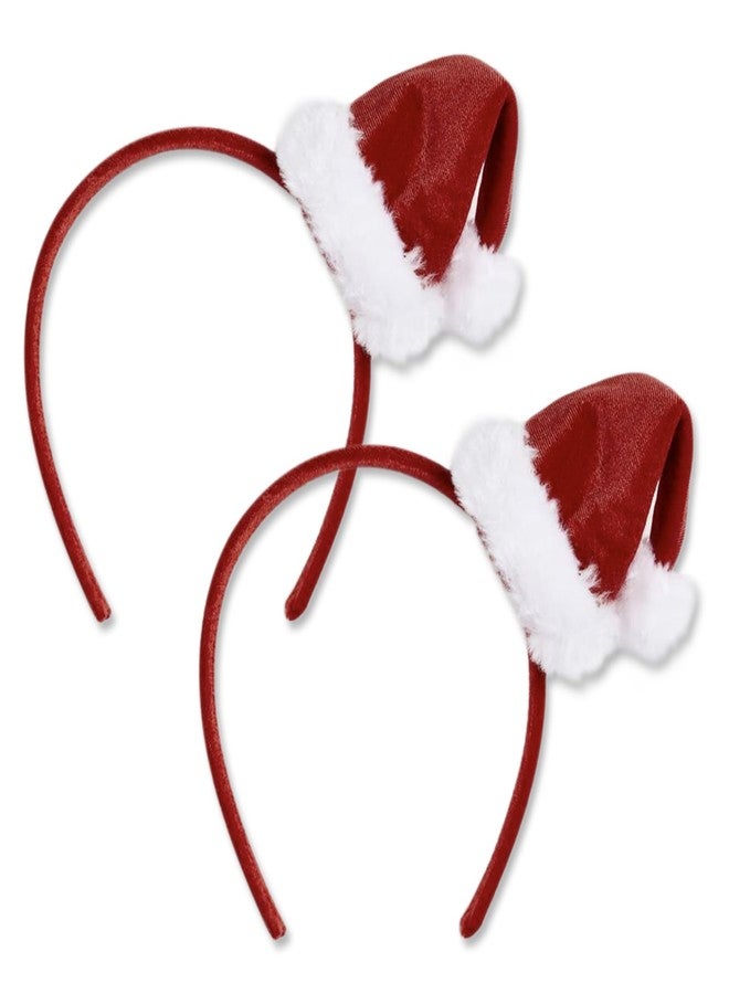 ForBaysy 2PCS Christmas Headbands For Women and Girls Santa Xmas Hat Reindeer Hairloop For Christmas Party Decoration Headwear - Image 1