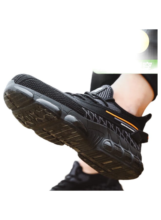 Jingtu أحذية العمل للرجال مقاومة للاهتراء وامتصاص الصدمات مع كعب فولاذي مضاد للكسر ومضاد للاختراق خفيفة الوزن 3018 مقاس 41 - Image 2