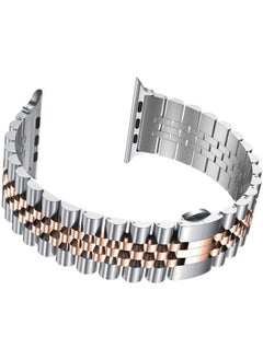 Replacement Band Compatible with Apple Watch 45mm / 44mm / 42mm, Stainless Steel Solid Strap Metal Bracelet for Apple Watch Series 7 6 5 4 3 2