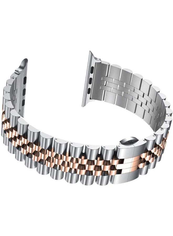 SHOPI - Replacement Band Compatible with Apple Watch 45mm / 44mm / 42mm, Stainless Steel Solid Strap Metal Bracelet for Apple Watch Series 7 6 5 4 3 2 - Image 1