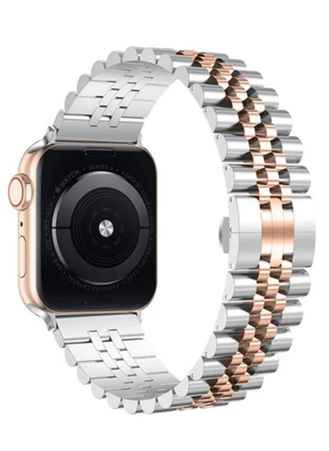 SHOPI - Replacement Band Compatible with Apple Watch 45mm / 44mm / 42mm, Stainless Steel Solid Strap Metal Bracelet for Apple Watch Series 7 6 5 4 3 2 - Image 1