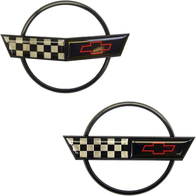 MIDWEST CORVETTE C4 Front Nose and Gas Fuel Lid Emblems - Official GM Restoration Parts - Image 1