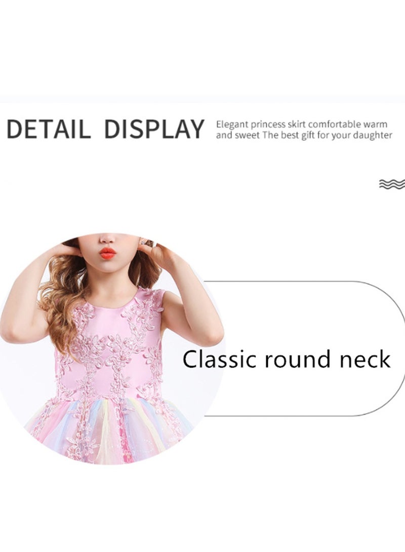 Girls Dress Sleeveless Mesh Performance Host Princess Dress Costumes - Image 3