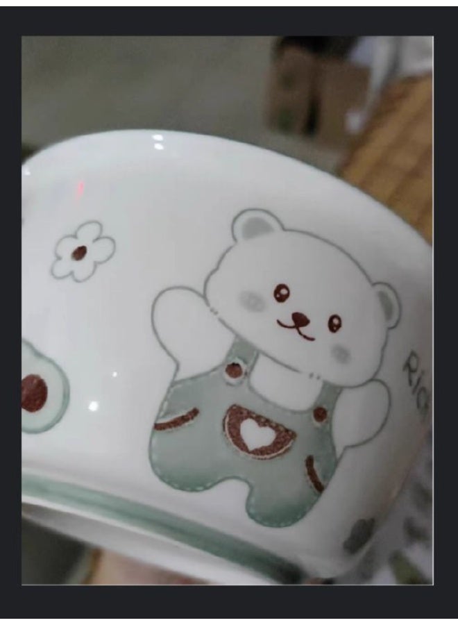 طقم أوعية على شكل دببة تيدي خزف أندلسي طقم من 6 قطع، بأشكال وألوان جذابة - Image 4