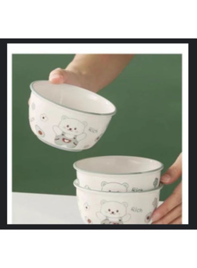 طقم أوعية على شكل دببة تيدي خزف أندلسي طقم من 6 قطع، بأشكال وألوان جذابة - Image 5