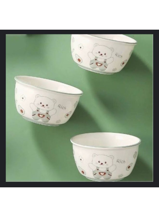 طقم أوعية على شكل دببة تيدي خزف أندلسي طقم من 6 قطع، بأشكال وألوان جذابة - Image 3