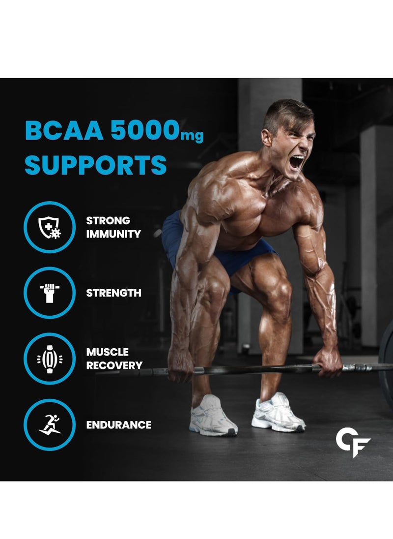 كارباميد فورتي كارباميد فورت BCAA مسحوق 5000 ملغ | مكمل BCAA للنساء والرجال لنمو العضلات | BCAA قبل التمرين وBCAA أثناء التمرين للتعافي العضلي | BCAA للرجال | مكملات BCAA للرجال والنساء بحصة 7 غرام مع نسبة مثالية 2:1:1 | BCAA بنكهة التوت الأزرق - مسحوق 210 غرام  - Image 3