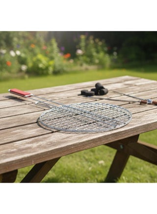 AKDC BBQ Round Grill 25 cm – Durable Stainless Steel Cooking Grid for Charcoal & Gas Barbecue