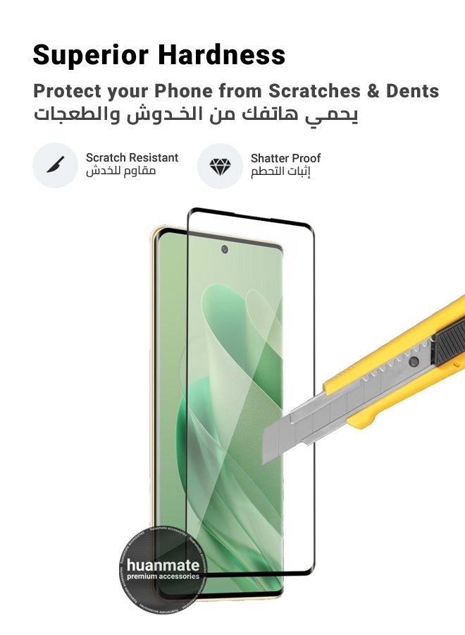 huanmate Infinix Zero 30 4G Screen Protector – Premium Edge to Edge Tempered Glass, High Transparency, Delicate Touch, Anti-Explosion, Smooth Arc Edges, Easy Installation - Image 4
