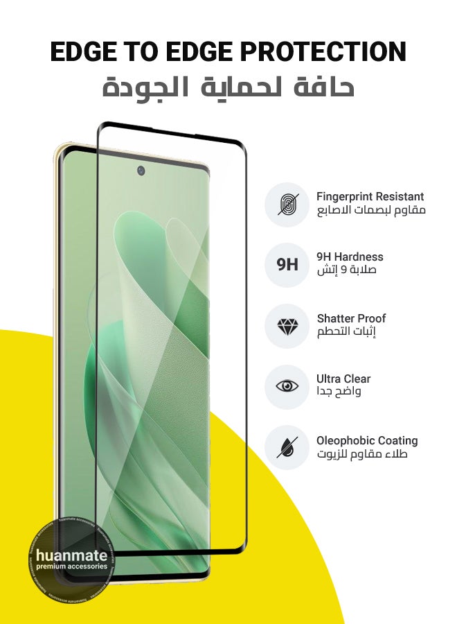 huanmate Infinix Zero 30 4G Screen Protector – Premium Edge to Edge Tempered Glass, High Transparency, Delicate Touch, Anti-Explosion, Smooth Arc Edges, Easy Installation - Image 2