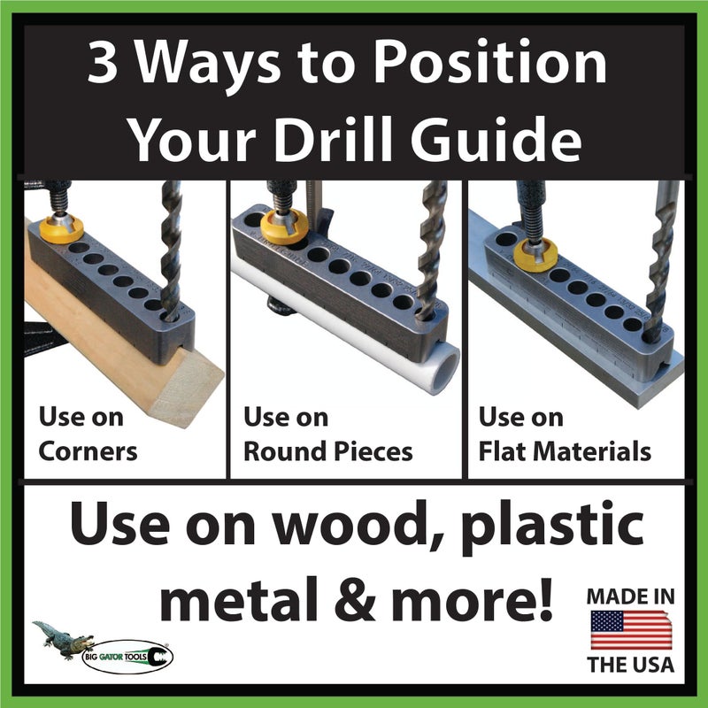 BIG GATOR TOOLS Big Gator Drill Set - 6 pc Set - Big Gator Tools The Original V-DrillGuides  - Image 2