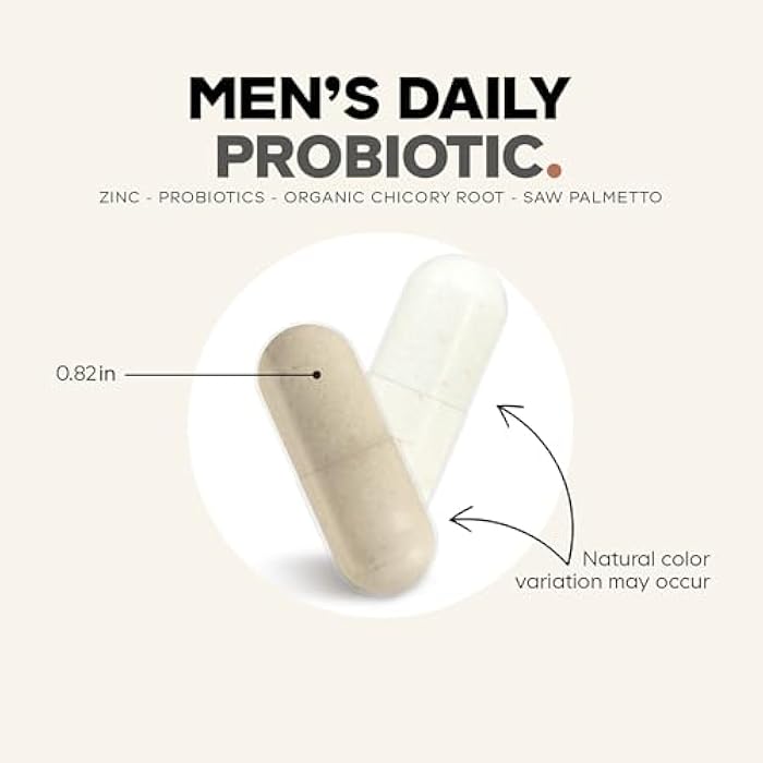 Codeage Men’s Daily Probiotic Supplement - 50 Billion CFU Probiotic Blend with Zinc, Inulin Prebiotic, Saw Palmetto – Men’s Wellness Support – 1 Capsule Per Serving - Non-GMO – 30 Capsules - Image 3