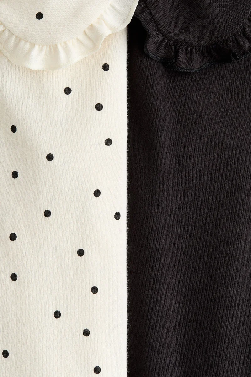 اتش اند ام بلوزات قطنية بياقة - عبوة من قطعتين