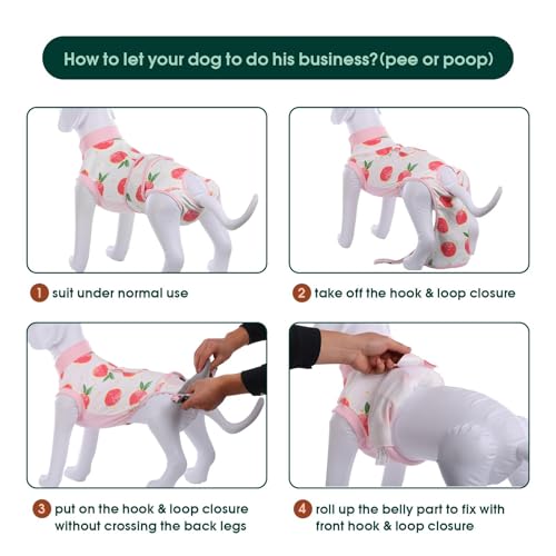 Kuoser Dog Onesie for Surgery Female, Surgical Onesie for Dogs, Female & Male Post-Op Wear, Recovery Suit for Dogs After Surgery Breathable Pet Surgery Suit, Pink XL - Image 4