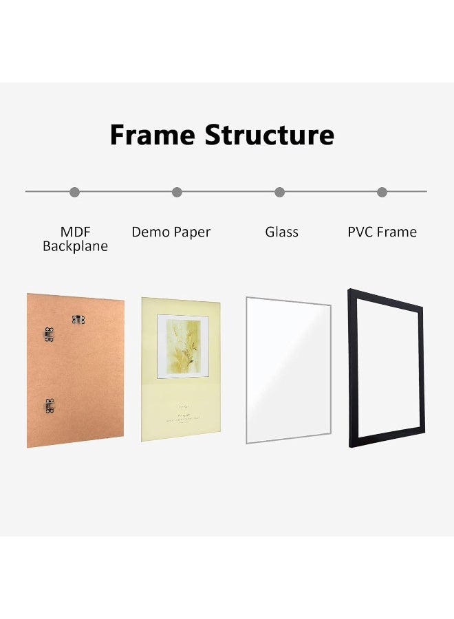 Decorhills DECORHILLS FRAMES & DECOR Photo Real Glass, PVC Vertical Horizontal Wall Mount Display, Black, 12x16 Inch  - Image 5