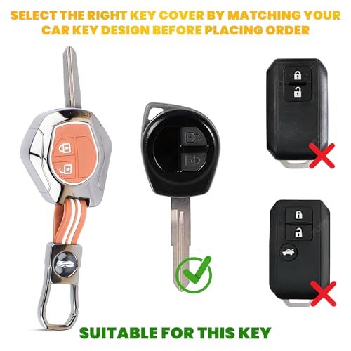 Coll of Fest Premium Black Chrome Metal Silicone Key Cover Shockproof Fob Protector for Maruti Suzuki S-Presso,Swift,SX4,DZire,Ignis,Alto,Vitara Brezza,Celerio,Ertiga,Ciaz,SCross,Baleno,Ritz 2 Button - Image 2